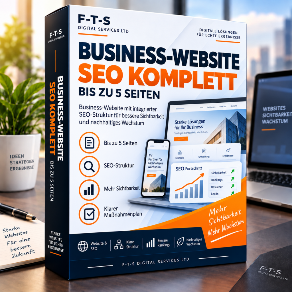 Business-Website SEO Komplett bis zu 5 Seiten – deutsches Produktbild von F-T-S Digital Services LTD