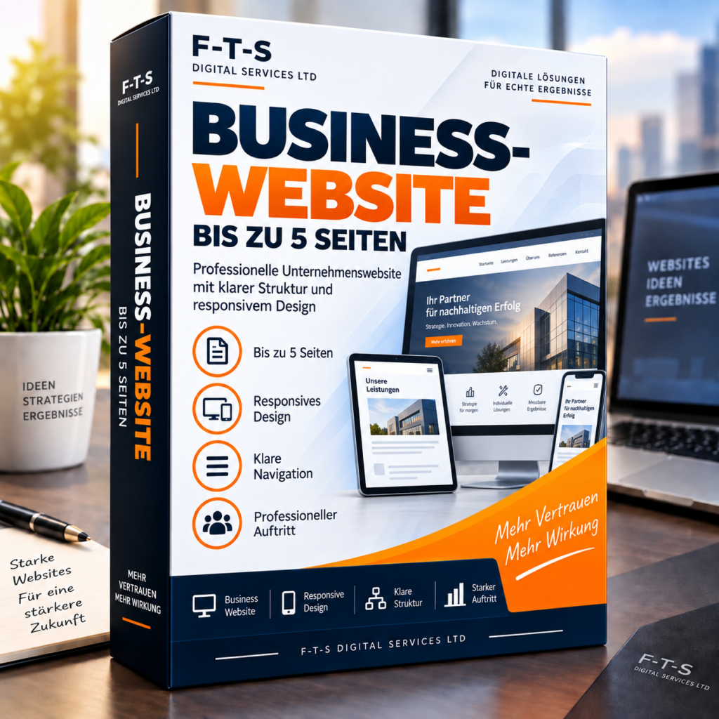 Business-Website bis zu 5 Seiten – deutsches Produktbild von F-T-S Digital Services LTD