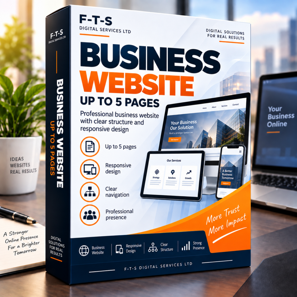 Business Website up to 5 pages – English product image by F-T-S Digital Services LTD