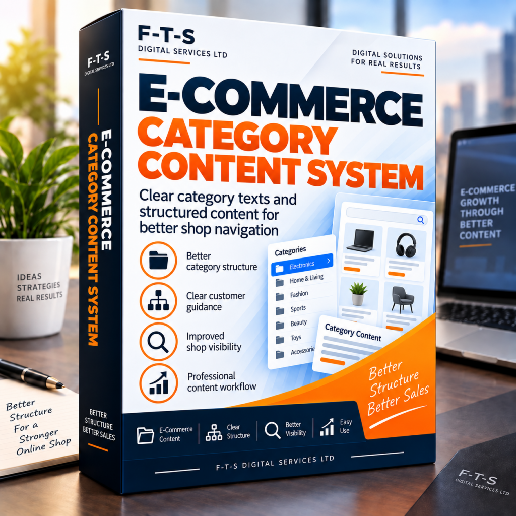 E-Commerce Category Content Report – up to 2 categories – English product image by F-T-S Digital Services LTD