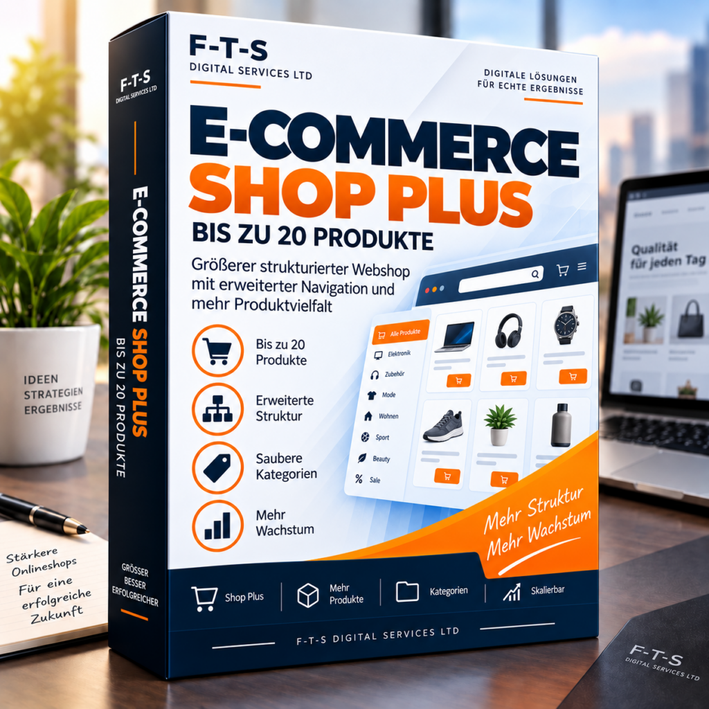 E-Commerce Shop Plus bis zu 20 Produkte – deutsches Produktbild von F-T-S Digital Services LTD
