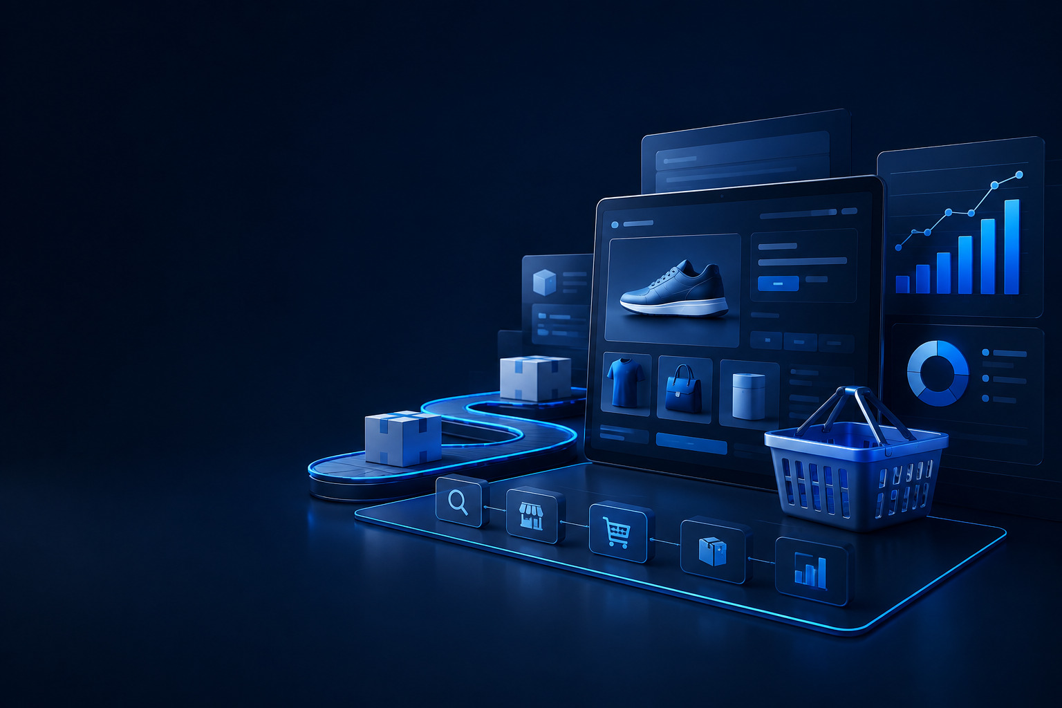 E-commerce planning interface for products, categories and conversion