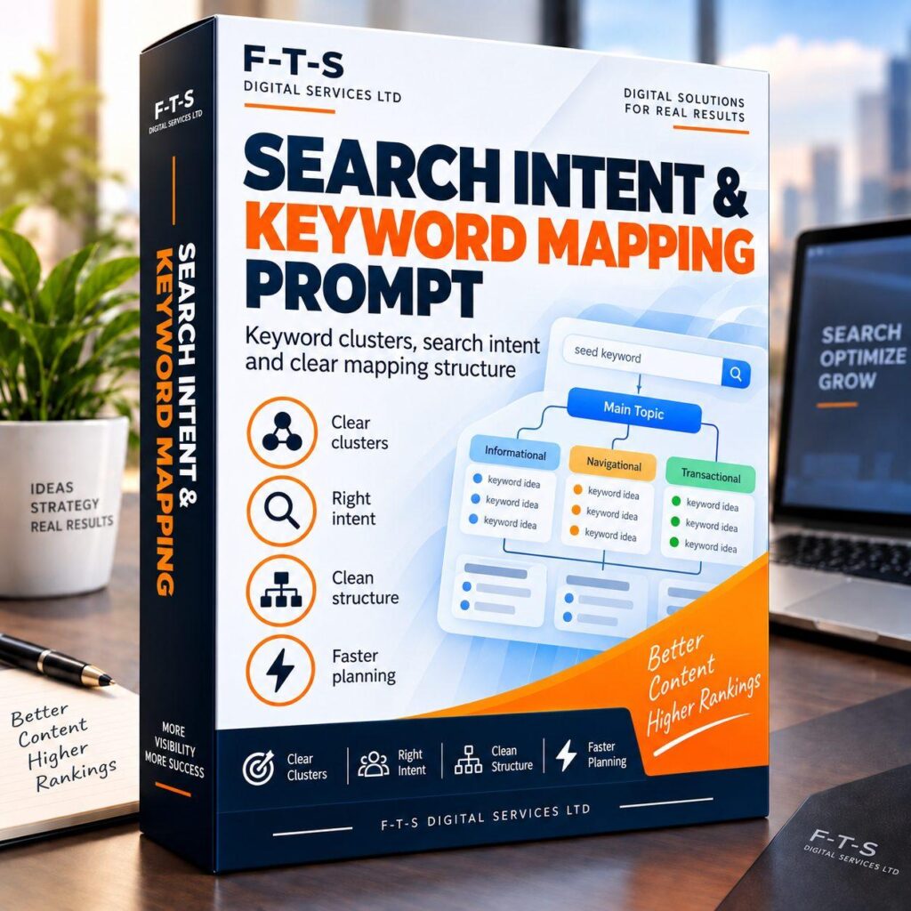 Search Intent & Keyword Mapping Report – up to 5 pages / 25 keywords – English product image by F-T-S Digital Services LTD